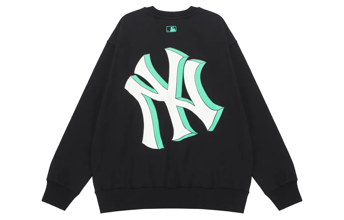 MLB New York Yankees Sweatshirts Unisex Black Crew Neck Moderate