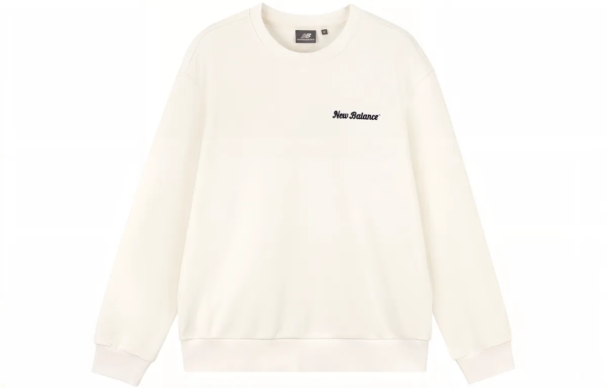 New Balance Sweatshirts Unisex Beige Crew Neck Moderate Straight Fit