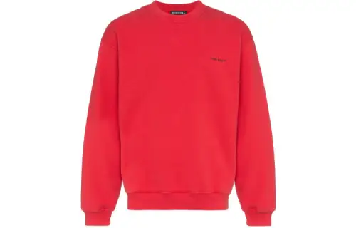 Balenciaga Sweatshirts Men's Red Crew Neck Moderate