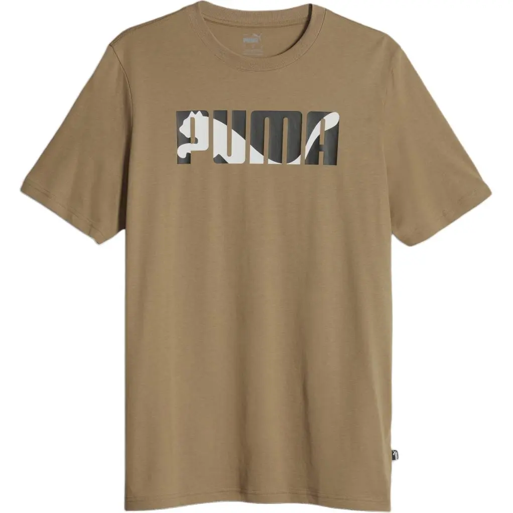 PUMA GRAPHICS PUMAWORDING T Shirt Men's Dark Camel