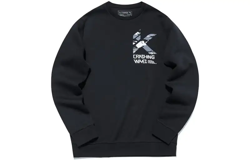 ANTA Sweatshirts Men's Black Crew Neck Moderate Regular