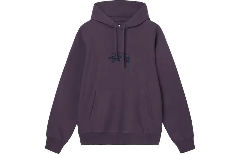 Stussy Sweatshirts Men's Purple Hooded Moderate Regular
