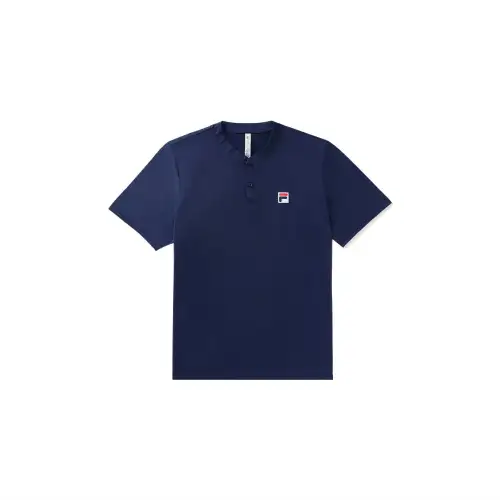 FILA SHORT SLEEVE HENLEY T Shirt Men's Dark Blue