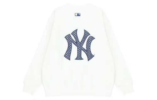 MLB MONOGRAM New York Yankees Sweatshirts Unisex White Crew Neck Moderate Regular