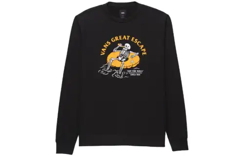 Vans Permanent Vacation Sweatshirts Unisex Black Crew Neck Moderate Regular