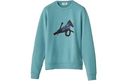 HERMES FW22 Sweatshirt Men's Cyan