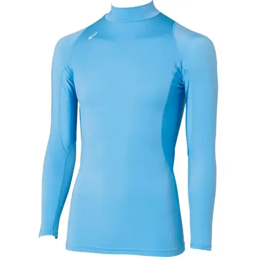 ASICS T Shirts Men's Light Blue Stand Collar Moderate Other
