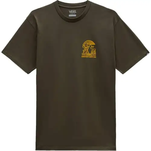 Vans T Shirts Men's Olive Brown Crew Neck