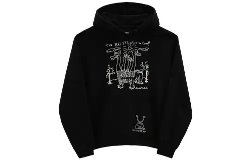 Vans Daniel Johnston Sweatshirts Unisex Black Hooded Moderate Other