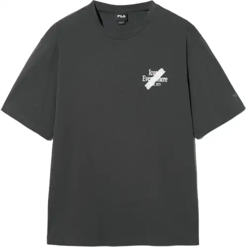 FILA T Shirts Unisex Dark Gray Crew Neck