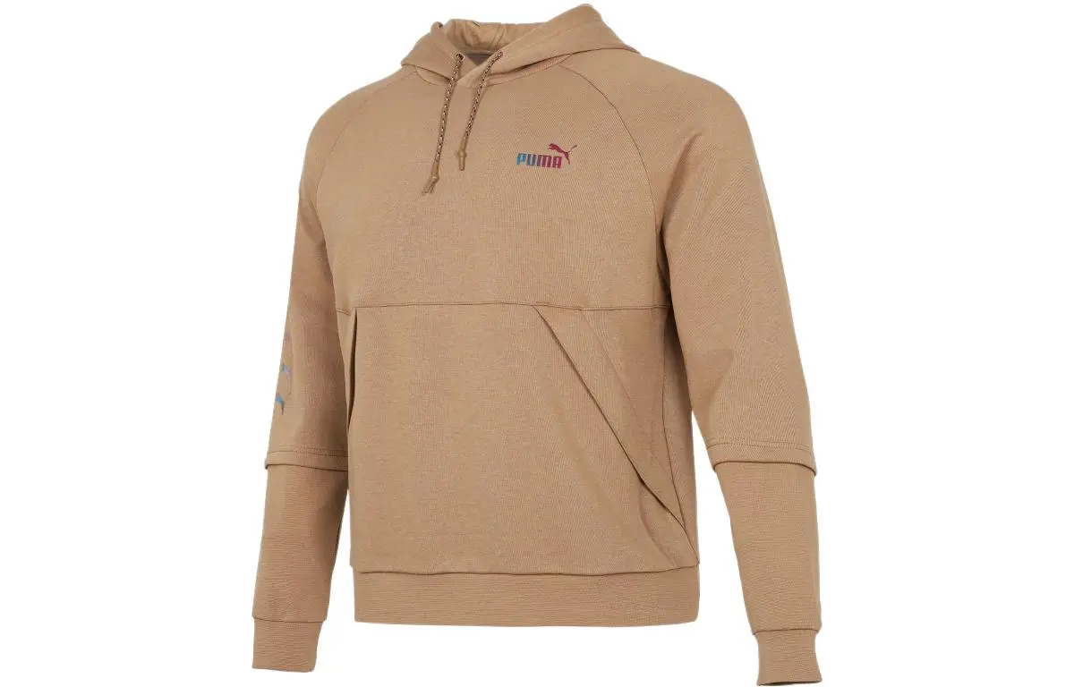 PUMA Sweatshirts Unisex Khaki Hooded Moderate Plus Size