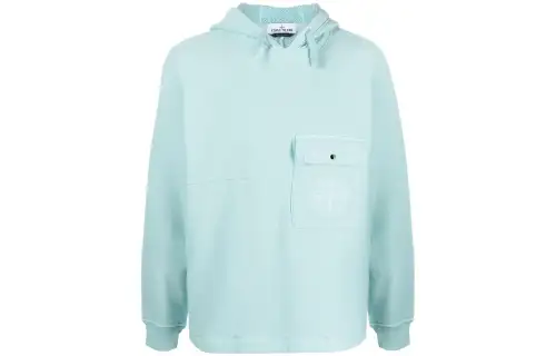 STONE ISLAND Sweatshirts Men's Sky Blue Hooded Moderate Regular