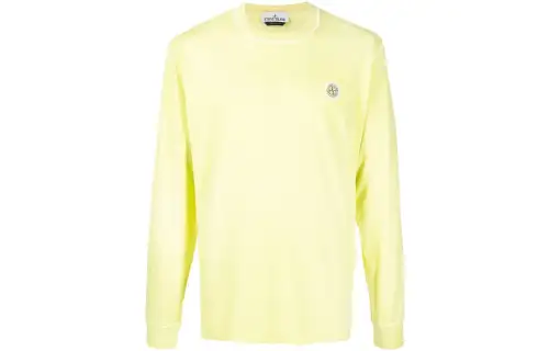 STONE ISLAND Sweatshirts Men's Yellow Crew Neck Moderate Regular