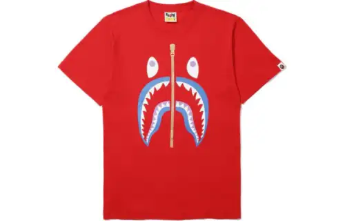 Bape Colors Gold Zip Shark Tee SS19