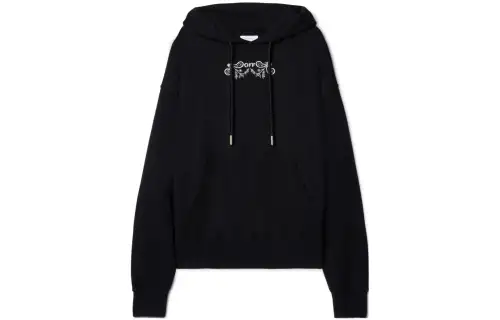 OFF-WHITE Tattoo Bandana-embroidery cotton hoodie