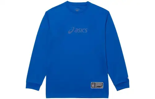 ASICS Sweatshirts Unisex Blue Crew Neck Moderate Regular