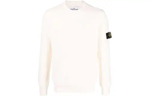 STONE ISLAND Sweatshirts Men's White Crew Neck Moderate Other