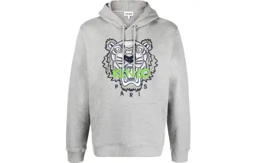 KENZO Sweatshirts Men's Gray Hooded Moderate Regular