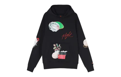 Jordan × Jacob Rochester Sweatshirts Men's Black Hooded Moderate Regular