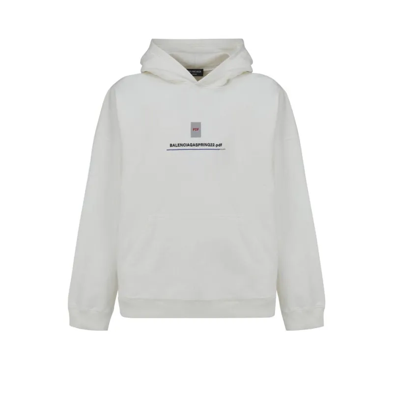 Balenciaga SS22 Sweatshirt Loose Fit Men's White