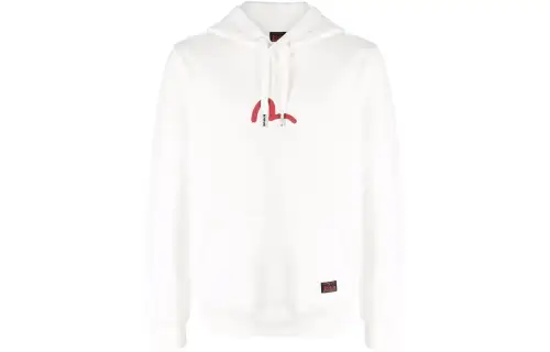 EVISU Sweatshirts Men's White Hooded Moderate Regular