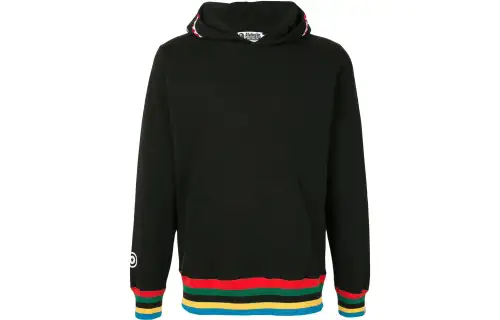 A BATHING APE Sweatshirts Men's Black Hooded Moderate Regular