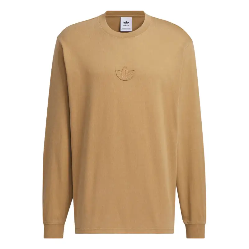 Adidas Originals WASHED LONG SLEEVE TOP T Shirt Men's Desert Brown