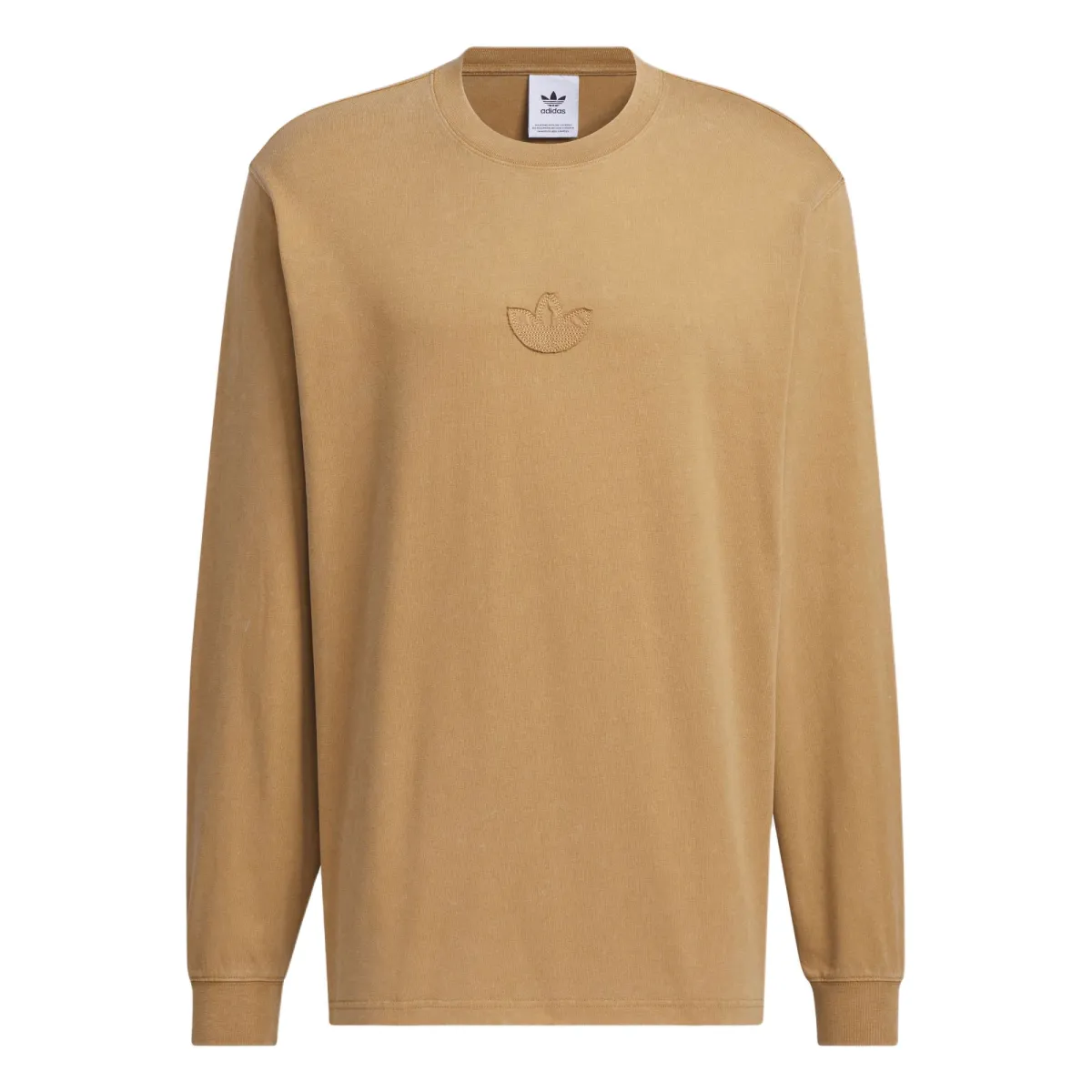 Adidas Originals WASHED LONG SLEEVE TOP T Shirt Men's Desert Brown