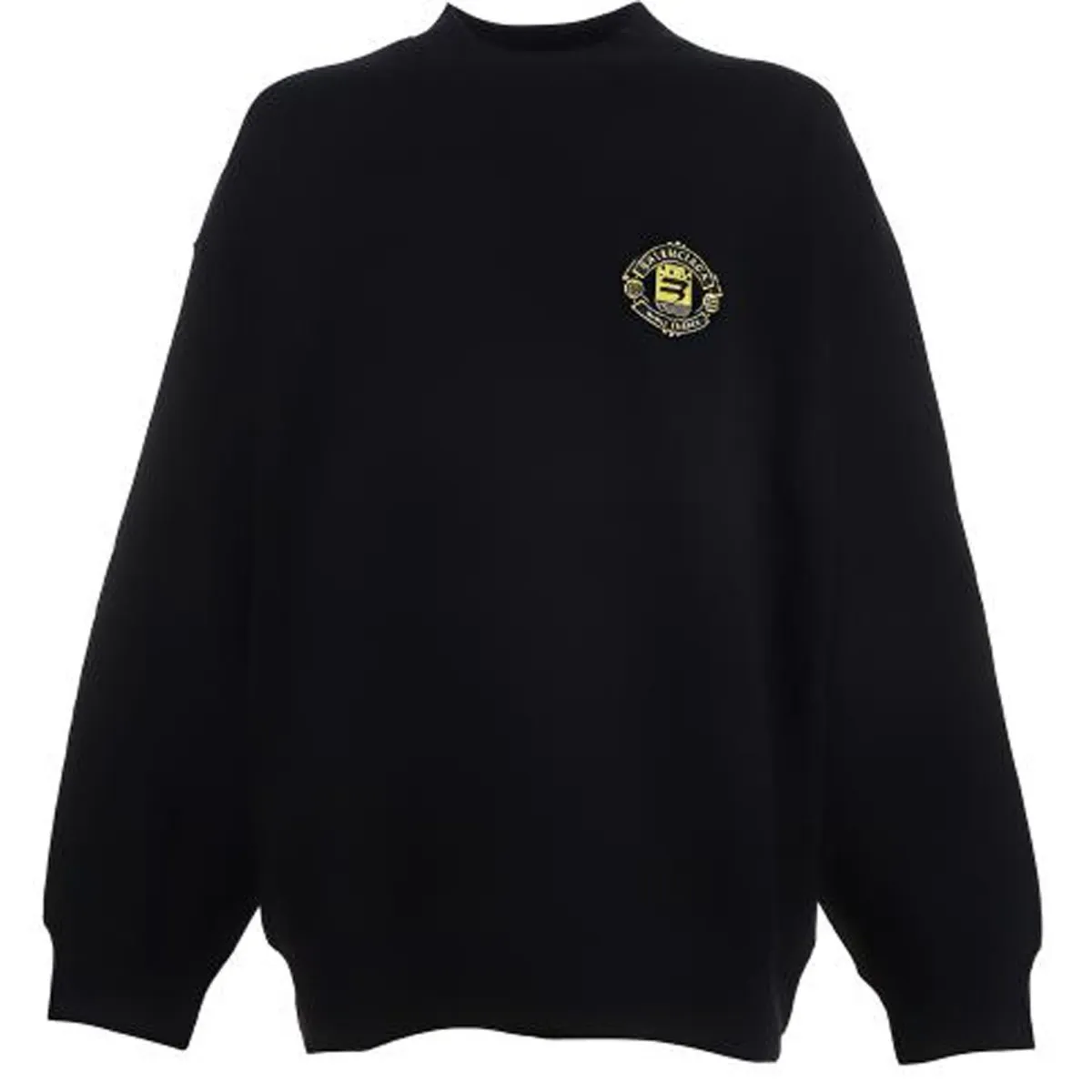 Balenciaga Sweatshirts Men's Black Crew Neck Moderate Regular