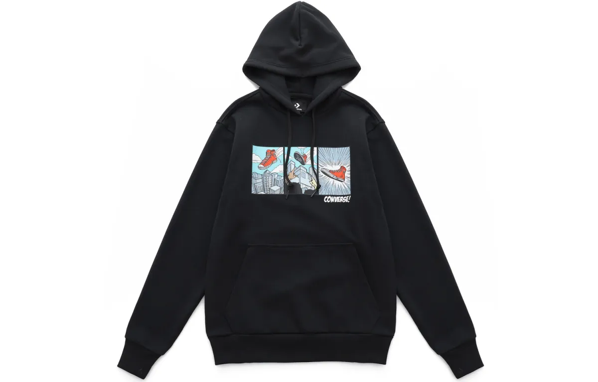 Converse Comic Graphic Sweatshirt Unisex Black Couple's