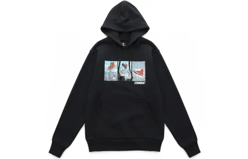 Converse Comic Graphic Sweatshirt Unisex Black Couple's