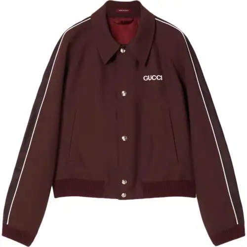 Gucci logo-embroidered bomber jacket