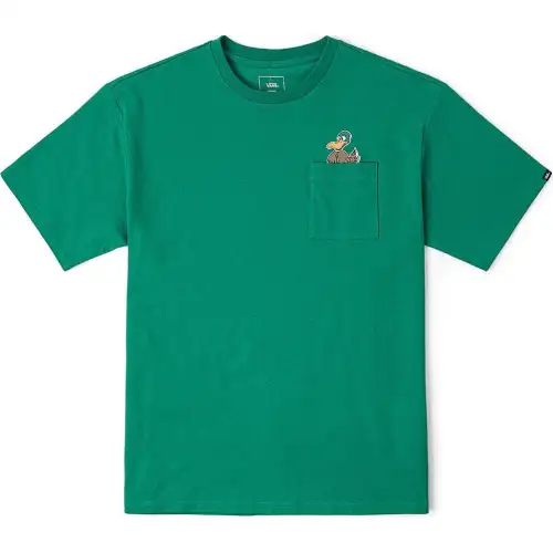 Vans T Shirts Unisex Green Crew Neck Moderate Straight Fit