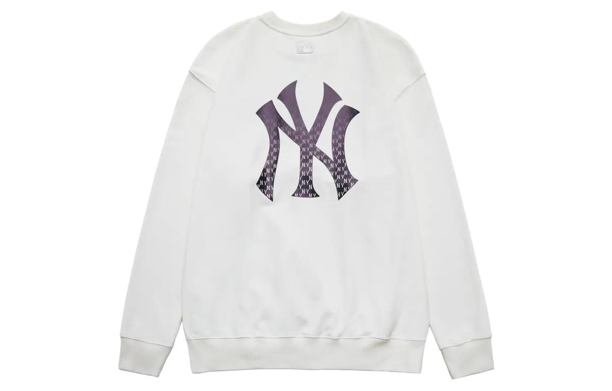 MLB New York Yankees Sweatshirts Unisex Ecru Crew Neck Moderate