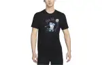 Nike T Shirts Men's Black Crew Neck Moderate Straight Fit