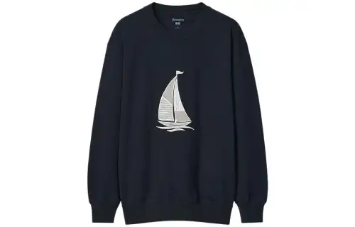 UNIQLO X JW Anderson Uniqlo Jw Anderson Co Branded Series Sweatshirts Men's Black Crew Neck Moderate Regular