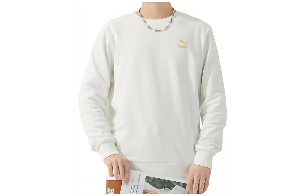 PUMA Sweatshirts Unisex White Crew Neck Moderate Regular