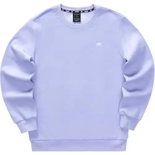 Skechers Colorful Solid Color Fleece Lined Knitted Fabric Crew Neck Pullover Sweatshirt Unisex Sweet Lavender