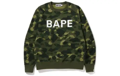 Bape Color Camo Crystal Stone Relaxed Fit Crewneck Sweatshirt SS22