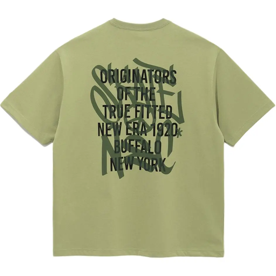 New Era T-Shirts Unisex Olive Green Crew Neck