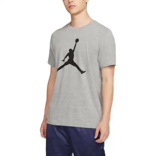 Jordan T Shirts Unisex Gray Crew Neck Moderate Straight Fit