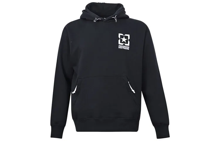 Converse Sweatshirts Men's Black Hooded Moderate Straight Fit