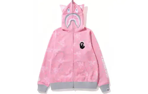 Bape X Razer Neon Camo Shark Full Zip Hoodie