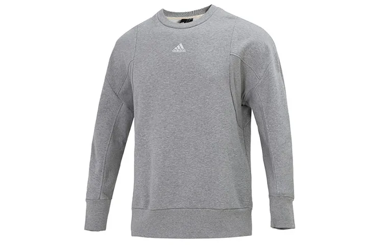 Adidas M Internal Crew Fleece Lined Crew Neck Long Sleeved Pullover Sweatshirt Men's Gray