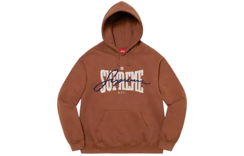Supreme "SS 22 Dark Teal" chenille-embroidered hoodie