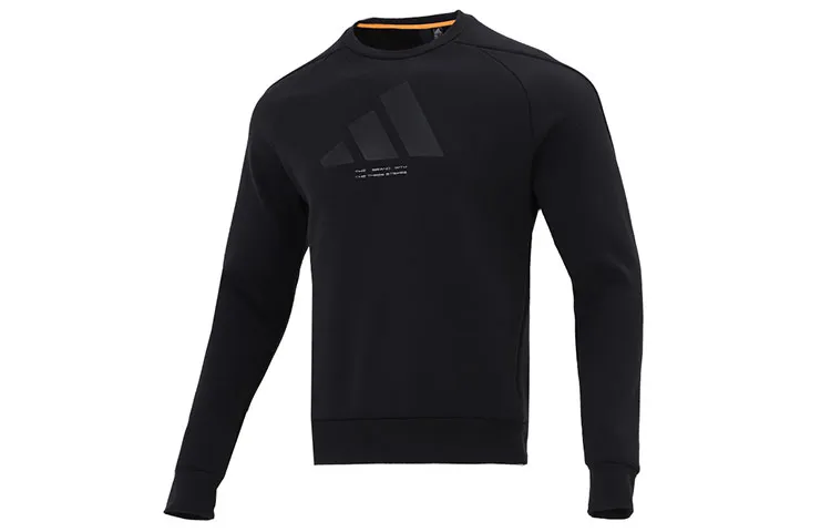 Adidas Sweatshirts Men's Black Crew Neck Moderate Straight Fit