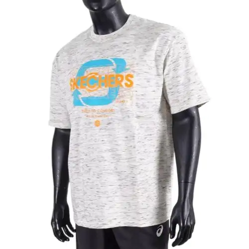 Skechers T Shirts Men's Beige Crew Neck