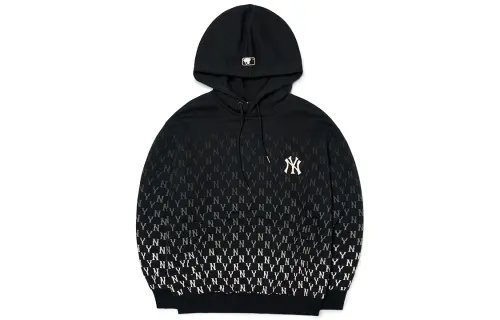 MLB Base Logo Sweatshirts Unisex Black Hooded Moderate Regular