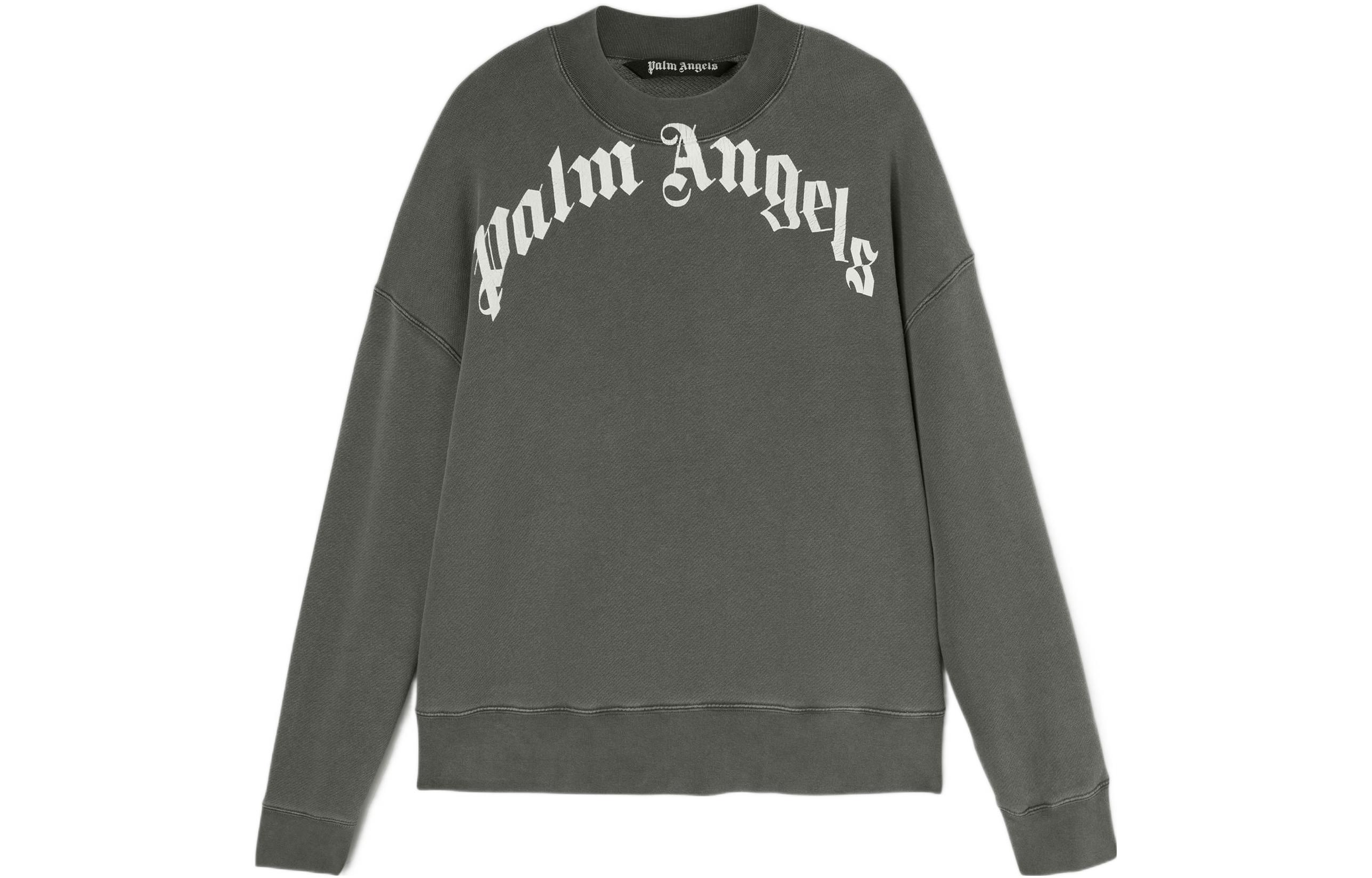 PALM ANGELS Gd Curved Logo Crewneck Sweater