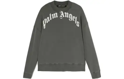 PALM ANGELS Gd Curved Logo Crewneck Sweater